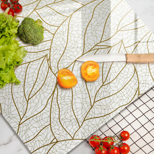 Steklena podloga za rezanje Črtni vzorec listov