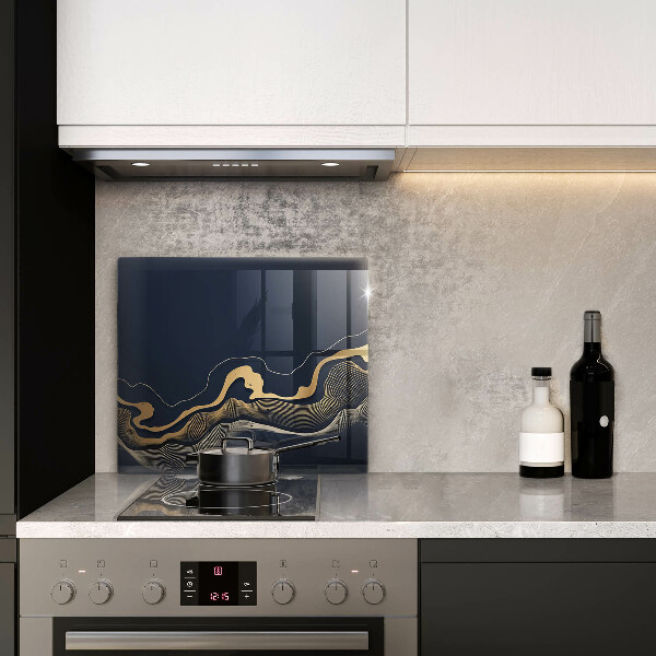 Steklena podloga za rezanje Abstraktne zlate črte