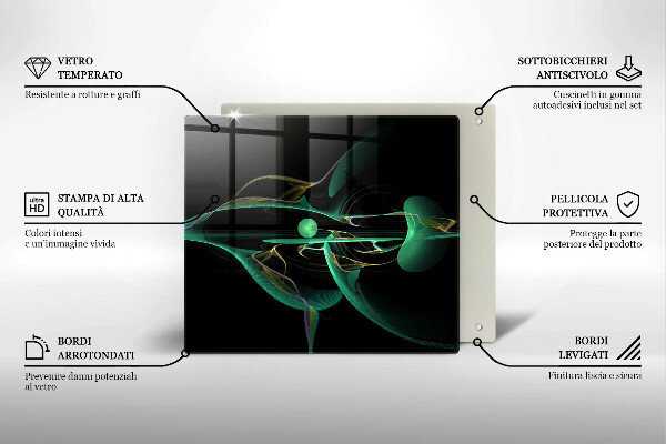 Steklena podloga za rezanje Moderna abstrakcija