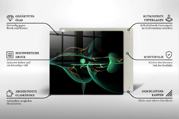 Steklena podloga za rezanje Moderna abstrakcija