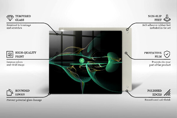 Steklena podloga za rezanje Moderna abstrakcija