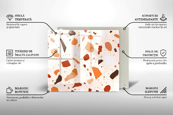 Steklena podloga za rezanje Dekorativna kamenina