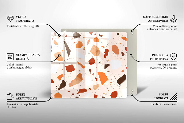 Steklena podloga za rezanje Dekorativna kamenina