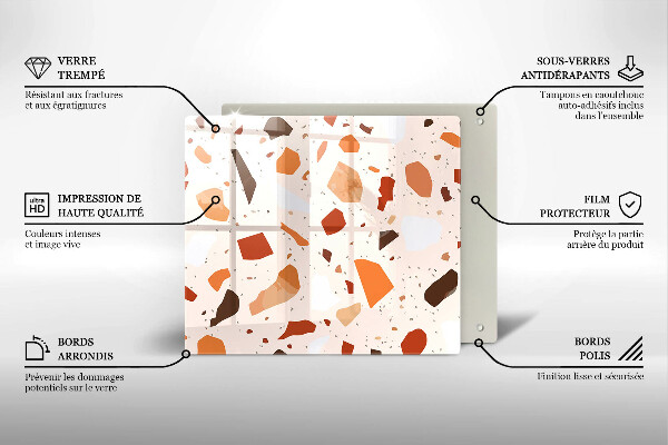 Steklena podloga za rezanje Dekorativna kamenina