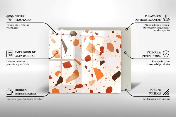 Steklena podloga za rezanje Dekorativna kamenina