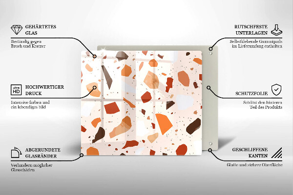 Steklena podloga za rezanje Dekorativna kamenina