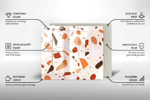 Steklena podloga za rezanje Dekorativna kamenina