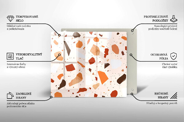 Steklena podloga za rezanje Dekorativna kamenina