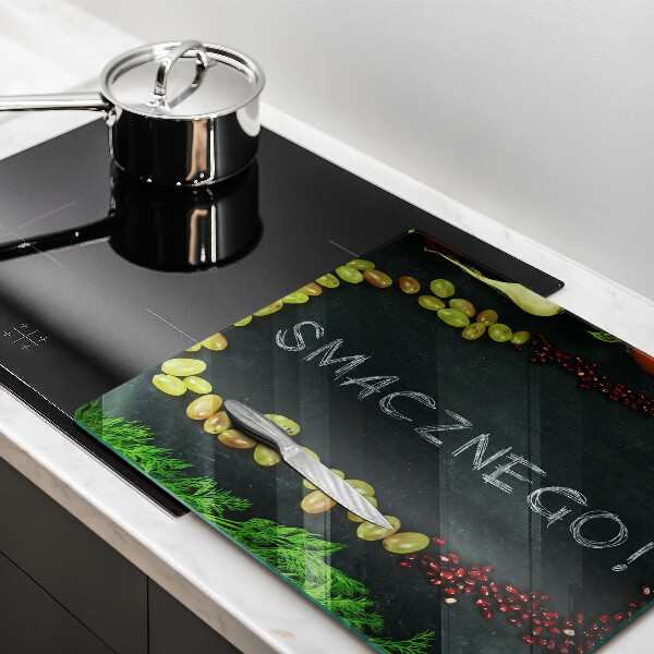 Steklena podloga za rezanje Napis Bon appetit!