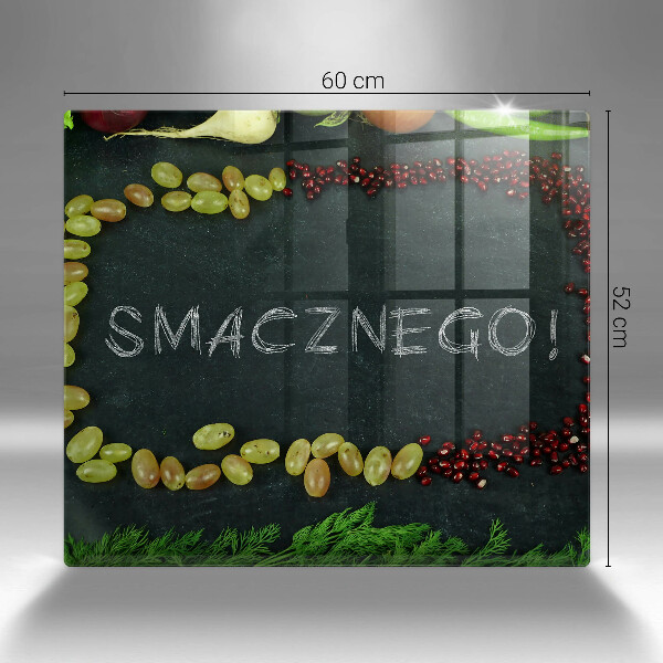 Steklena podloga za rezanje Napis Bon appetit!