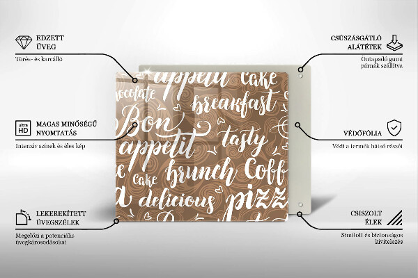 Steklena podloga za rezanje Bon appetit podnapisi