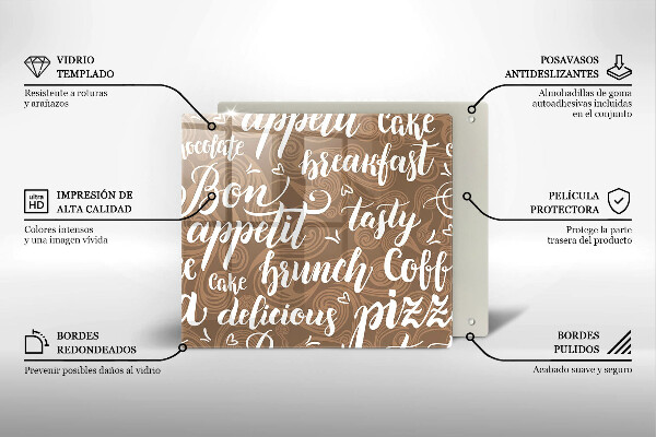 Steklena podloga za rezanje Bon appetit podnapisi