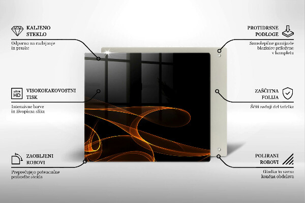 Steklena podloga za rezanje Abstraktne črte