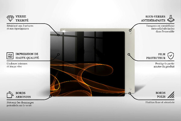Steklena podloga za rezanje Abstraktne črte
