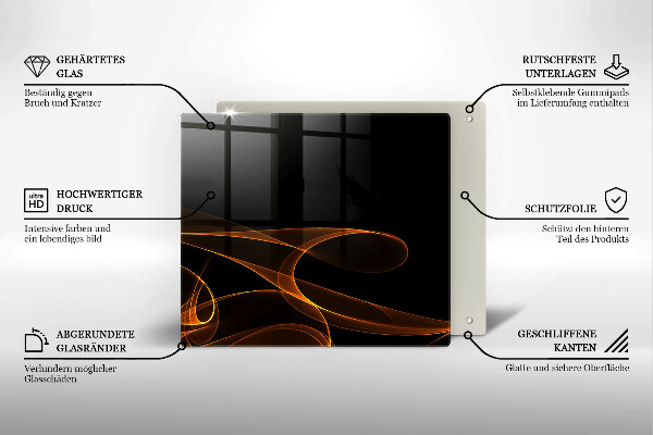 Steklena podloga za rezanje Abstraktne črte