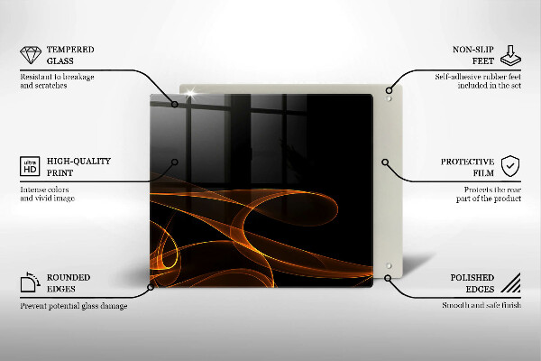 Steklena podloga za rezanje Abstraktne črte