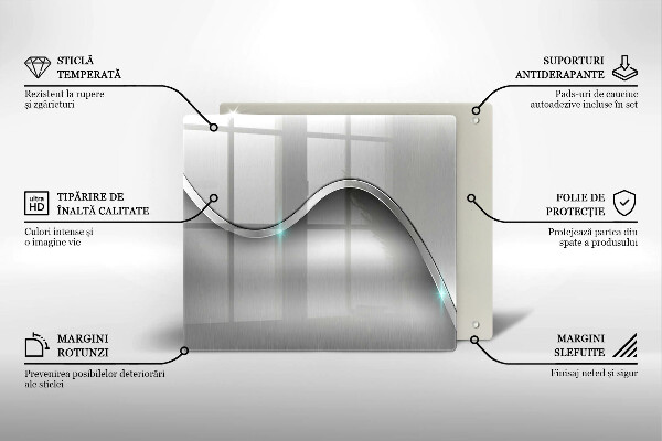 Steklena podloga za rezanje Kovinska abstrakcija