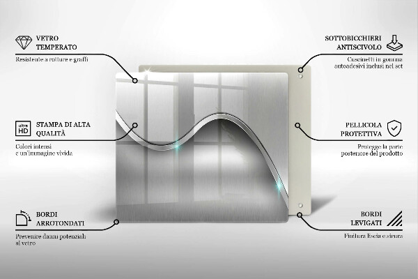 Steklena podloga za rezanje Kovinska abstrakcija