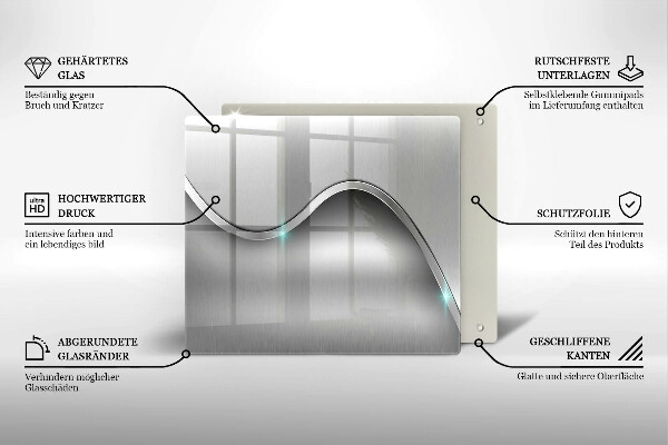 Steklena podloga za rezanje Kovinska abstrakcija