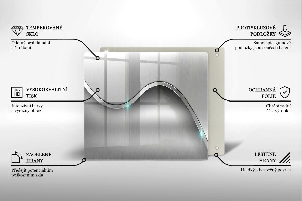 Steklena podloga za rezanje Kovinska abstrakcija
