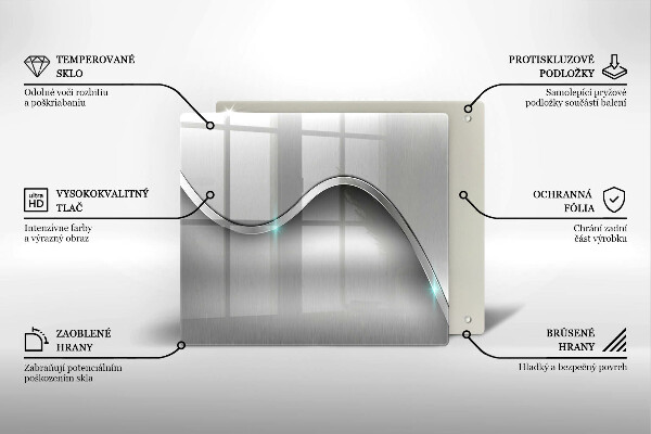 Steklena podloga za rezanje Kovinska abstrakcija
