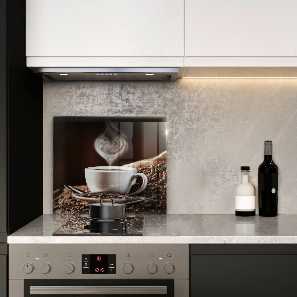 Steklena podloga za rezanje Kava in skodelica