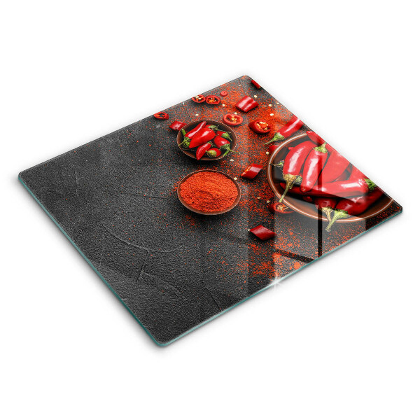 Steklena podloga za rezanje Rdeča čili paprika