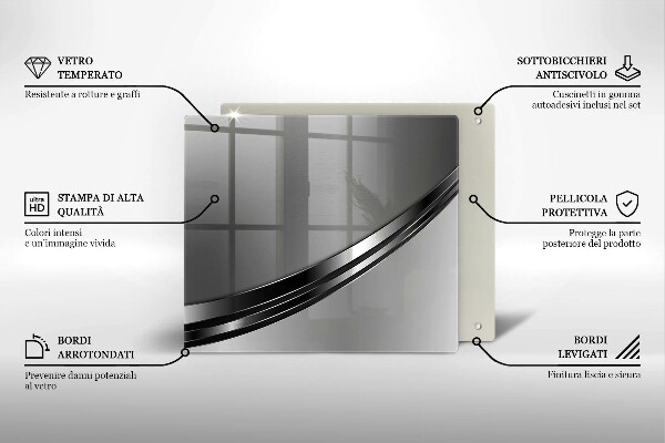 Steklena podloga za rezanje Kovinska abstrakcija