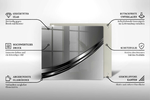 Steklena podloga za rezanje Kovinska abstrakcija