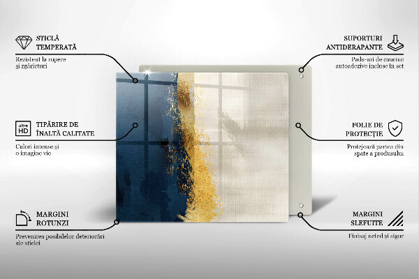 Steklena podloga za rezanje Zlata abstrakcija