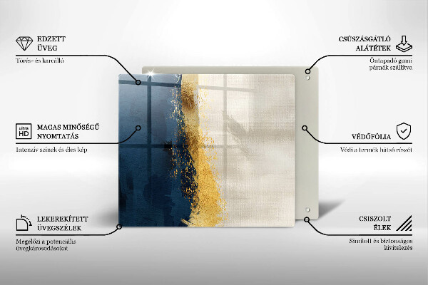 Steklena podloga za rezanje Zlata abstrakcija