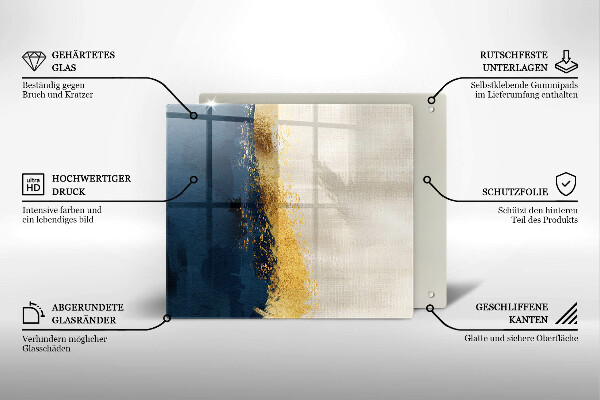 Steklena podloga za rezanje Zlata abstrakcija