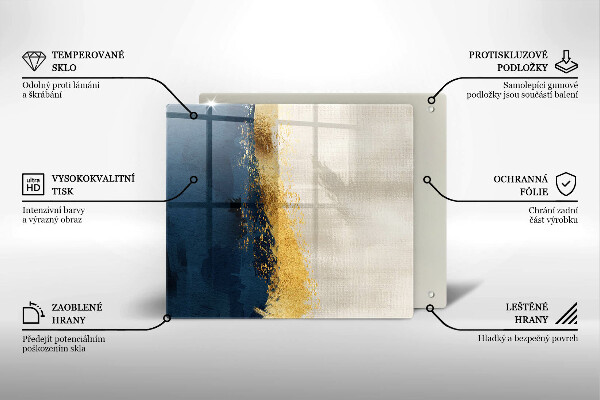 Steklena podloga za rezanje Zlata abstrakcija