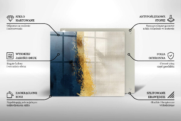 Steklena podloga za rezanje Zlata abstrakcija