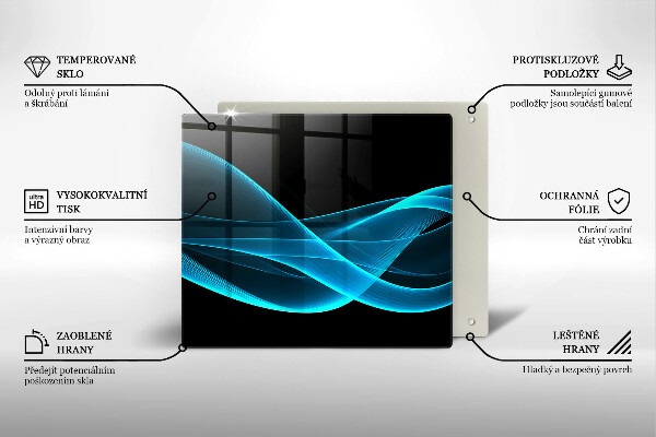 Steklena podloga za rezanje Modra abstrakcija