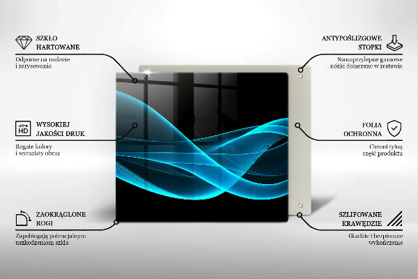 Steklena podloga za rezanje Modra abstrakcija