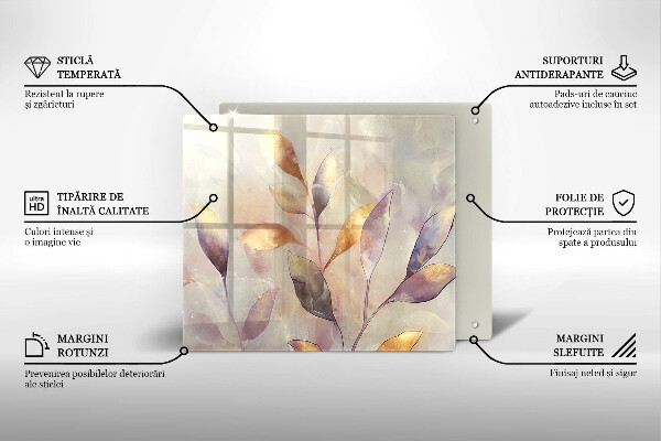 Steklena podloga za rezanje Poslikani boho listi