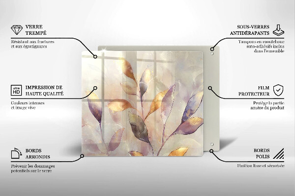 Steklena podloga za rezanje Poslikani boho listi