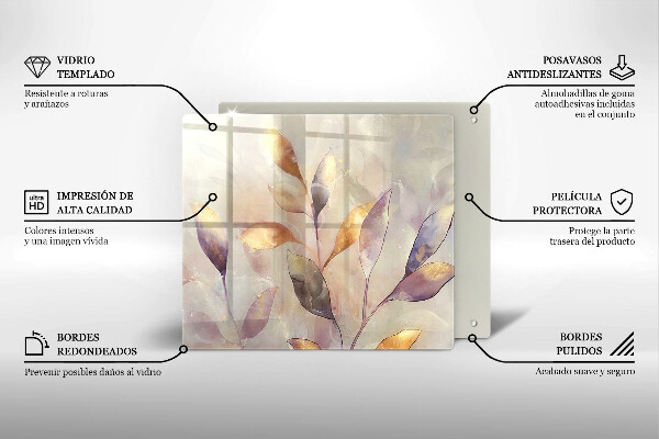 Steklena podloga za rezanje Poslikani boho listi