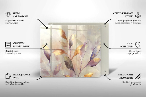 Steklena podloga za rezanje Poslikani boho listi