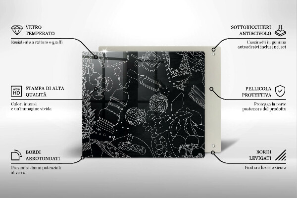 Steklena podloga za rezanje Kuhinjski dodatki