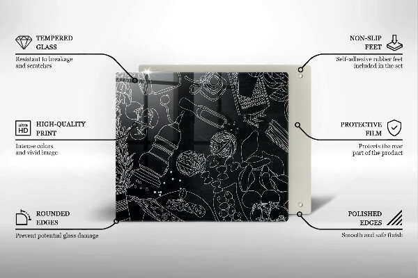 Steklena podloga za rezanje Kuhinjski dodatki