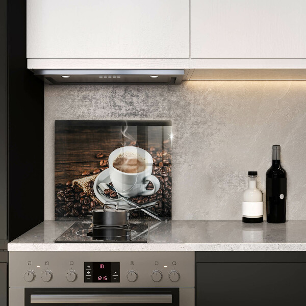 Steklena podloga za rezanje Skodelica in kavna zrna