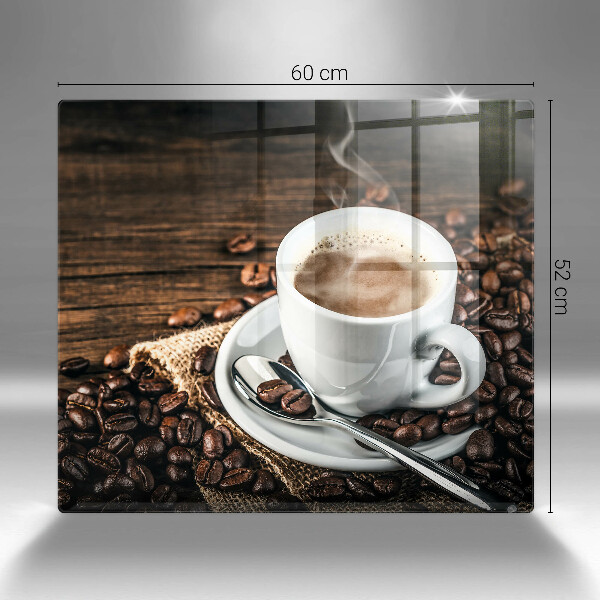 Steklena podloga za rezanje Skodelica in kavna zrna