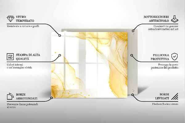 Steklena podloga za rezanje Zlata abstrakcija