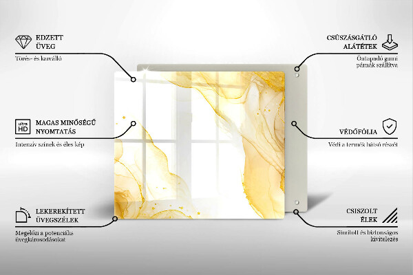 Steklena podloga za rezanje Zlata abstrakcija