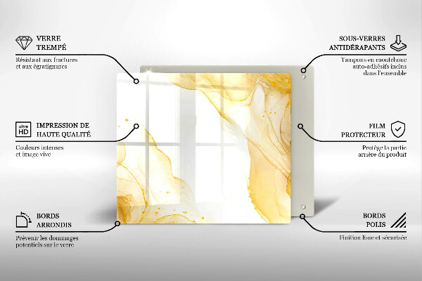 Steklena podloga za rezanje Zlata abstrakcija