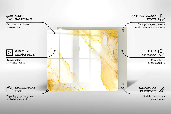 Steklena podloga za rezanje Zlata abstrakcija