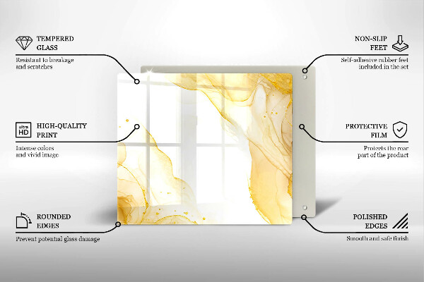 Steklena podloga za rezanje Zlata abstrakcija