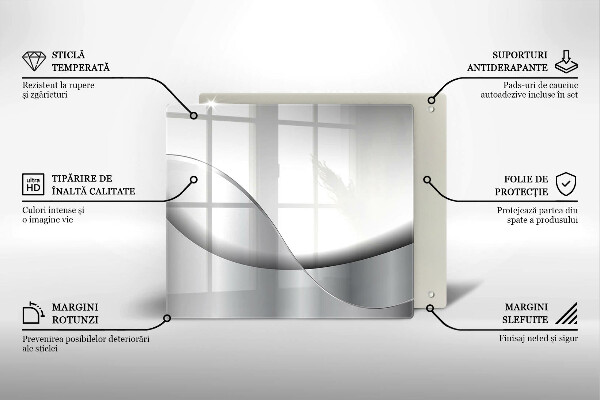 Steklena podloga za rezanje Oblikovanje abstraktnih črt